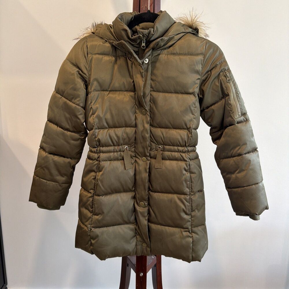 Gapkids Hooded Fleece Lined Parka Olive Lg